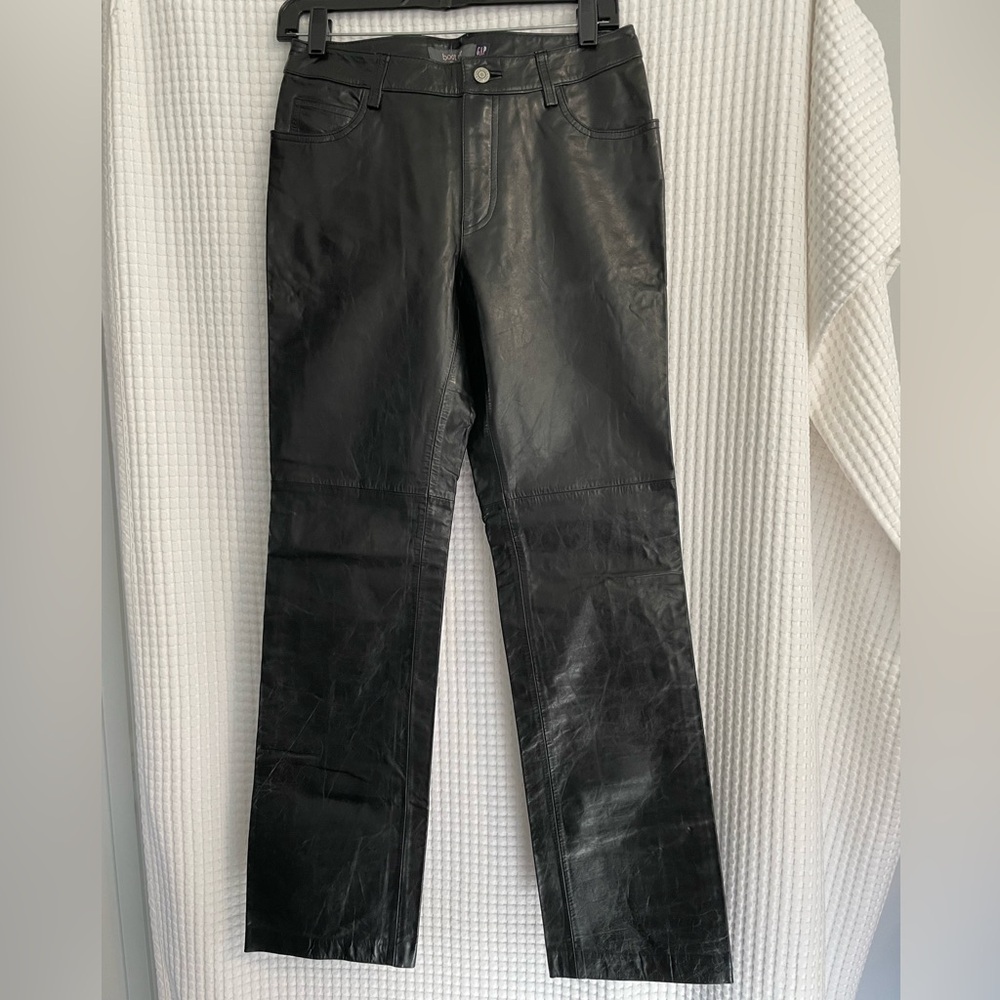GAP Boot Cut Black Leather Pants. Size 4.